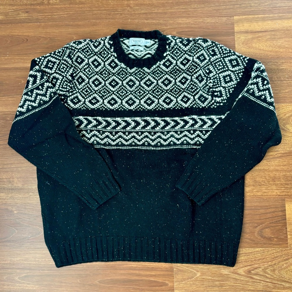 Rare Vintage Merino Wool Men’s Talbots Hand Knit Sweater Size XL Winter Classic